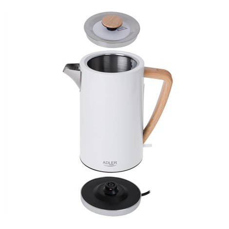 Adler | Kettle | AD 1347w | Electric | 2200 W | 1.5 L | Stainless steel | 360° rotational base | White - 6